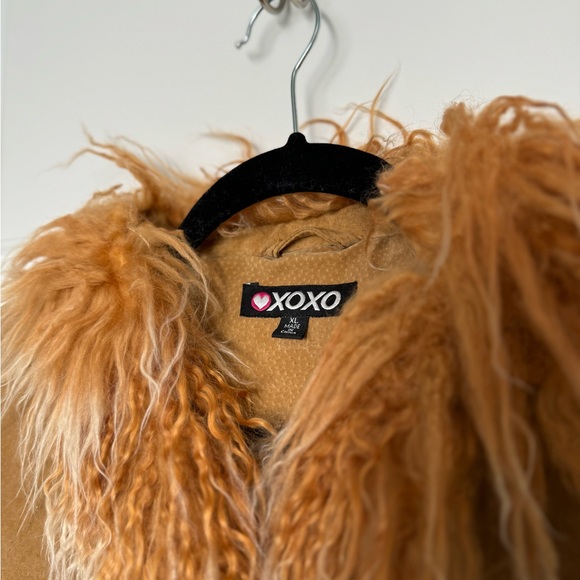 XOXO Tan Faux Fur Collar Jacket Women's XL - Picture 2 of 12